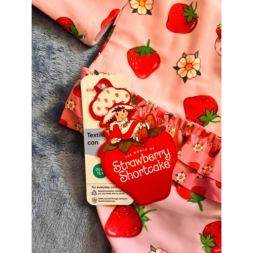Strawberry Shortcake Baby Girl Long Sleeve Rash Guard Swimsuit UPF 50+‎ Pink 12M